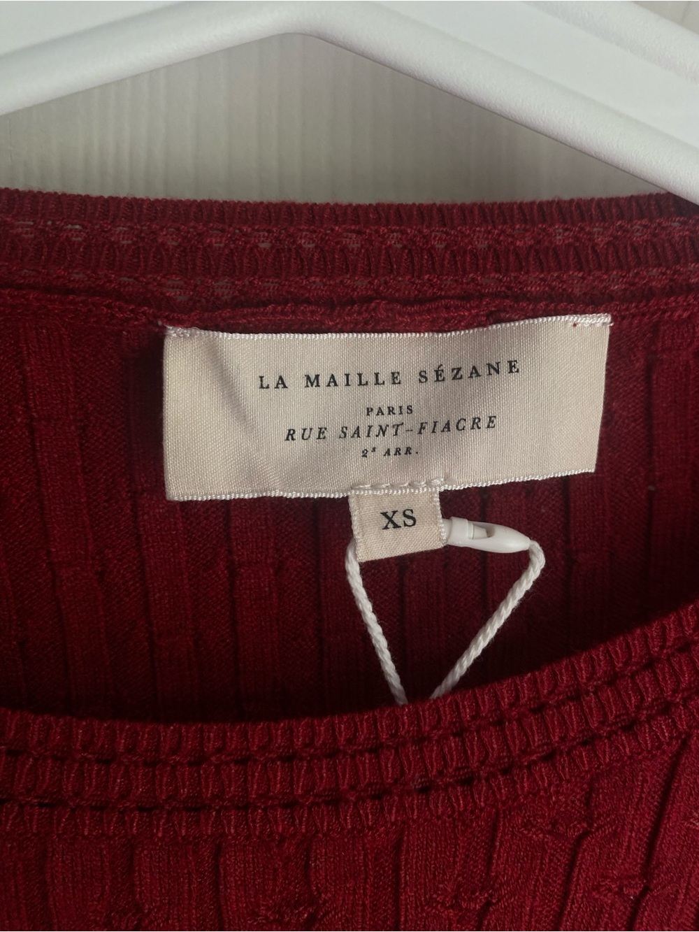NWT Sezane Pull Dita Red Ribbed Long-Sleeve Sweater Size XS - Picture 5 of 12